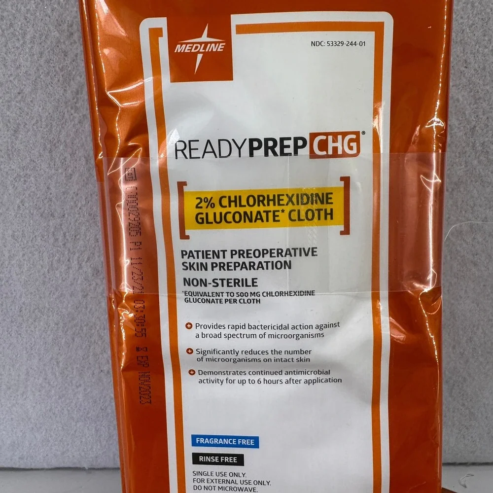 Medline ReadyPrep CHG 2% Chlorhexidine Gluconate Cloths Patient Preoperative 7pk